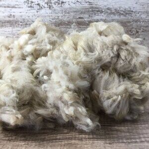 White/Fawn Natural Alpaca Bird Nesting Crafting Fiber - 1 Gallon Bag Uncleaned